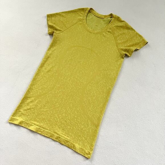 Lululemon Distorted Static Soleil Yellow Swiftly Tech Short Sleeve 2.0 Shirt 4 - Picture 2 of 6